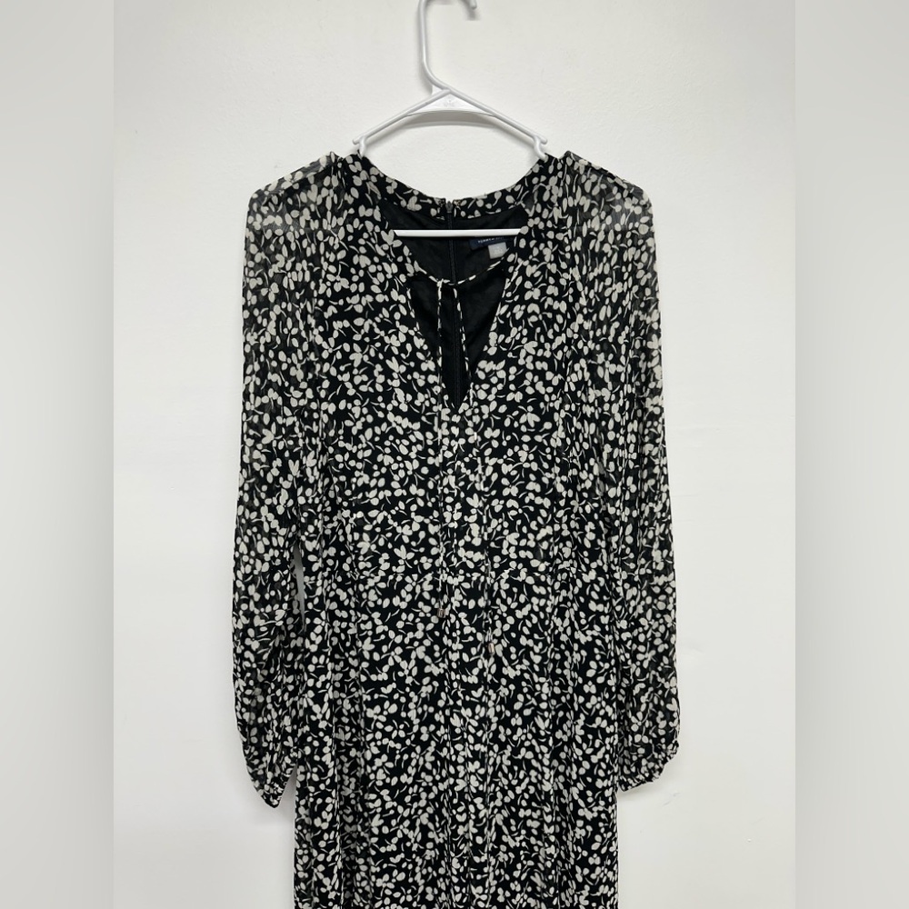 Tommy Hilfiger Women's Black Floral-Print A-Line Dress Size 14 - Picture 5 of 10